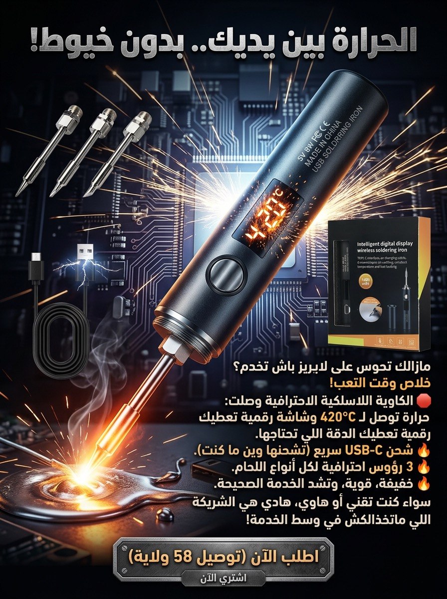 Fer à Souder Sans Fil 420°C | كاوية لحام لاسلكية